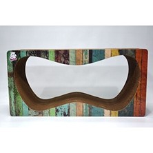Vaelmont Renkli Desenli Yatay Kedi Tırmalama Kanepesi - X-Large Boyut Kedi Tırmalaması 68X24X33 cm
