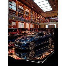 Oyuncak Sahili Mercedes Benz Eqs Diecast Metal 19.4cm Koleksiyon Orjinal Model Araba Kapılar Açılır Metalic Mavi Eqs