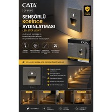 Cata CT-5170 Sensörlü LED Koridor ve Merdiven Aydınlatması (Füme Kasa)