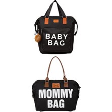 Vaelmont Disanuva Siyah Baby Bag, Şık ve Çok Fonksiyonlu Bebek Çantası Bebek Bakım Çantası