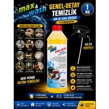 Max&wash 1 kg Genel Detay Temizleyici | 1/3 Konsantre Çok Amaçlı Araç Içi ve Dışı Temizleyici | Profesyonel Oto Kuaför Ürünü