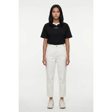 Lee Cooper Clara Kadın High Rise Straight Crop Jean Pantolon Beyaz