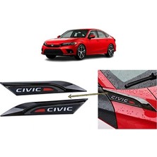 Vaelmont Honda Civic Fe1 2022 ve Sonrası Siyah Çamurluk Üstü Ventil Dekoru Seti Oto Güneşlik Perde