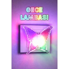 Maison Luré Renkli Kelebek Tipli Rgb Gece Lambası, Uyku ve Koridor Işığı, Renkli ve Sıc