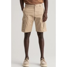 Gant Men's Relaxed Twill Cargo Bermuda Shorts Erkek Rahat Kesim Dokuma Kargo Şort Bej