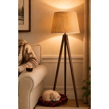 Vivido Home Ceviz Rattan Hasır Ahşap Lambader