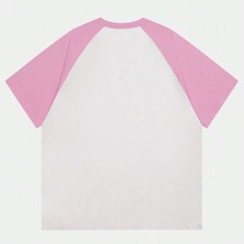 Touz Beyaz Unisex Pembe Reglan Slashyouth T-Shirt