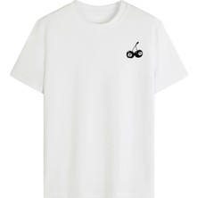 Touz Kiraz Sırt Ön Baskılı Beyaz Oversize Tshirt