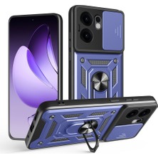 Lyon Tech Oppo Reno 13F 5g Uyumlu Zore Sürgülü Vega Kılıf – Kamera Korumalı, Manyetik Araç Tutucu Uyumlu Standlı Kapak