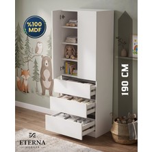 Eterna Mobilya Çekmeceli Bebek ve Genç Odası Dolabı | Raflı, Çekmeceli Gardırop