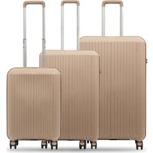 Ground Dikey Çizgili Sirius 3'lü Set Valiz 10728