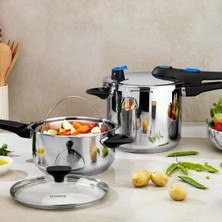 Schafer Gusto Chef 2 Li Düdüklü Tencere Seti 4+7 L 4 PARÇA-INOX01