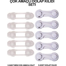 Orvessa Çok Amaçlı 10'lu Dolap ve Çocuk Güvenlik Kilidi Seti Koruyucu ve Kilit