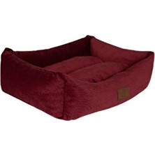 Orvessa Koyu Bordo Luna Köpek Yatağı 50X38X20CM ile Rahat Uyku Kedi ve Köpek Yatağı