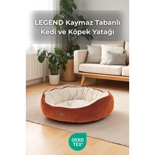 Orvessa Kaymaz Tabanlı Kiremit Krem Kedi ve Köpek Yatağı - Güvenle Dinlenme