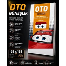 Orvessa Metalize Baskılı Ön Cam Güneşliği, 65X135 cm Boyutunda Oto Güneşlik Perde