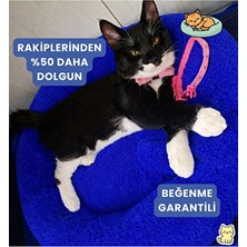 Orvessa Mavi Peluş Wellsoft Kedi Yatağı, Boncuk Elyaflı ve Yumuşak Kedi ve Köpek Yatağı