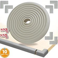 Orvessa 3m Esnek Kenar Koruyucu Bant - 10 Metre, 10 Adet Gri Koruyucu ve Kilit