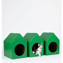 Orvessa Tasarımcı Plastik Kedi Kulübesi 3’lü Set Kedi ve Köpek Yatağı