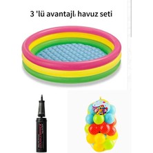Orvessa Havuz Seti, Top ve Pompa ile Kolay Kurulumlu Yaz Eğlencesi Şişme Havuz & Aksesuarı 86X25 cm