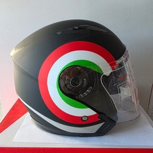 Jekai Çenesiz Kask JK-512 Vizörlü Şeffaf Camlı Siyah,kırmızı,yeşil M