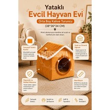Orvessa Katlanabilir Peluş Evcil Hayvan Evi, Rahat ve Sıcacık Kedi Yatağı Kedi ve Köpek Yatağı