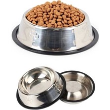 Orvessa Sağlam Paslanmaz Çelik Mama Kabı - 22 Cm, Hijyenik ve Dayanıklı Kedi ve Köpek Yatağı