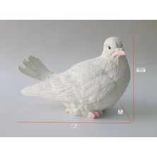 Kare Home Beyaz Güvercin Figürü (Oturan) - Barış ve Huzur Sembolü