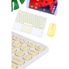 Aesco Touchpad Tüm Cihazlara Uyumlu Bluetooth Klavye Touchpad Slim Kablosuz Wifi Q Klavye