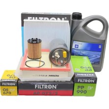 Opel / Corsa D Filtron Z13DTJ Euro 4 Dizel Motor Bakım Seti Yağ Filtresi Çıkıntılı Gm 5W30 4 Lt Yağlı