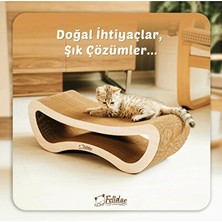 Orvessa Yatay Oluklu Mukavva Kedi Tırmalama Kanepesi, Orta Boy Kedi Tırmalaması 59X20X24 cm