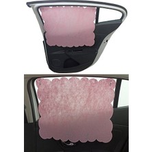 Orvessa Yan Cam Emzirme Örtüsü, Açık Pembe Keçe ve Vantuz Tutucaklı, Arka Koltuk Ko