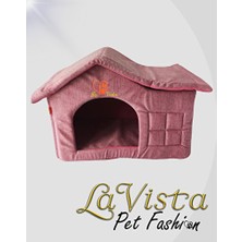 Orvessa Pembe Çatılı Iç Mekan Kedi ve Köpek Yuvası Kedi ve Köpek Yatağı