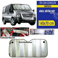 Orvessa Geniş Boyutlu Ön Cam Güneşlik Nikel Balonlu Kumaş ile Uv Koruma Oto Güneşlik Perde