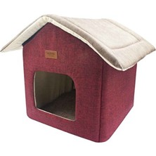 Orvessa Kırmızı Yuvalı Kedi Köpek Yatağı 35X35X40CM Kedi ve Köpek Yatağı