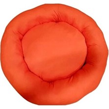 Orvessa Turuncu Simit Kedi ve Köpek Yatağı, 50CM, Pratik ve Rahat