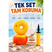 Orvessa Başlangıç Seviyesi Çocuk Yüzme Kolluk ve Güneş Kremi Seti Kolluk & Simit