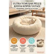 Orvessa Ultra Yumuşak Yuvarlak Welsoft Peluş Yatak Kedi ve Köpek Yatağı