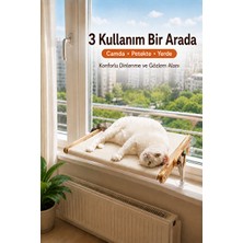 Orvessa Cam/pencere Ahşap Kedi Yatağı - Çok Amaçlı ve Dayanıklı Tasarım Kedi ve Köpek Yatağı