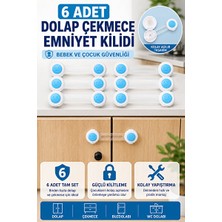 Orvessa Bebek ve Çocuklar Için Yapışkanlı Dolap Emniyet Kilidi, Beyaz Koruyucu ve Kilit