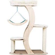 Orvessa Ahşap Dekoratif Salıncaklı Kedi Tırmalama Platformu Kedi Tırmalaması