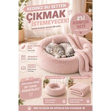 Orvessa Peluş Battaniyeli Donut, Yumuşak ve Sıcak Tutucu Kedi ve Köpek Yatağı