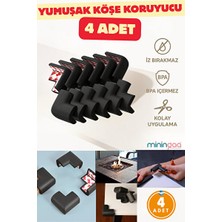 Orvessa Kauçuk Masa ve Sehpa Köşe Koruyucu - Çocuk Güvenliği Için 4 Parça Koruyucu ve Kilit