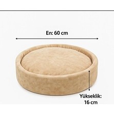 Orvessa Yumuşak Skuba Kumaşlı Simit Evcil Yatak Kedi ve Köpek Yatağı