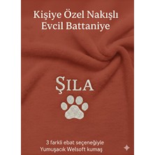 Orvessa Kişiselleştirilebilir Kiremit Renkli Battaniyeli Yatak Kedi ve Köpek Yatağı
