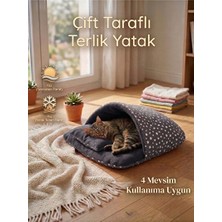 Orvessa Çift Taraflı Gri Terlik Model Kedi ve Köpek Yatağı