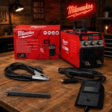 Milwaukee 650 Amper Inverter Kaynak Makinesi 2 Göstergeli Ayarlanabilir Full Set 7/24 Kullanım (Maske + Çekic  + Kablo Dahil Full Set )