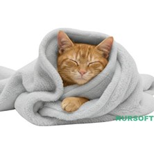 Orvessa Peluş Kedi Battaniyesi 60X80 cm - Sıcacık ve Yumuşak Kedi ve Köpek Yatağı