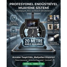 Matechno Profesyonel Monitörlü Yılan Kamera Makaralı Endoskop Kuyu Rögar Boru Görüntüleme Sert Kablolu Kamera