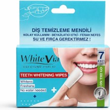 White Via WhiteVia Diş Temizleme Mendili 7 Adet | Su ve Fırça Gerektirmeyen Tek Kullanımlık Diş Temizleme Mendili